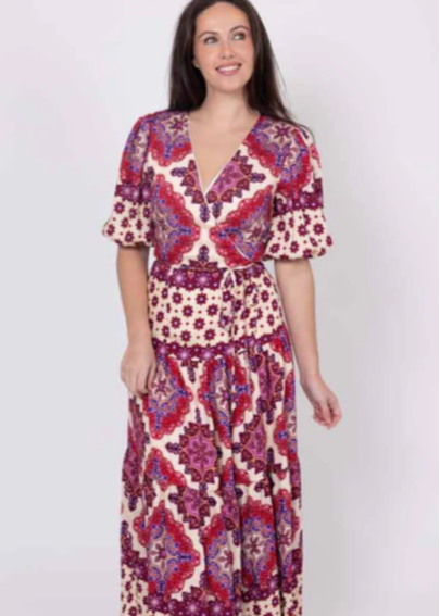 CHARLO | Sky Wrap Maxi Dress - Paisley | Abbey Road Kaikoura