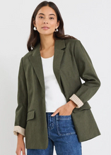 Load image into Gallery viewer, IVY &amp; JACK | Dock Ramie Rolled Sleeve Blazer - Khaki | Abbey Road Kaikoura