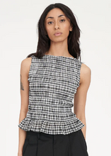 Load image into Gallery viewer, Rooney Gigi Shirred Top Black/Chalk | Abbey Road Kaikoura