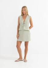 Load image into Gallery viewer, Cove Stripe Bias Cut  Mini Skirt - Aloe | Abbey Road Kaikoura