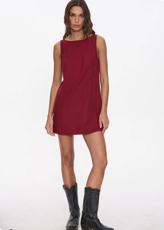 Knox Mini Dress - Garnet Red | Abbey Road Kaikoura