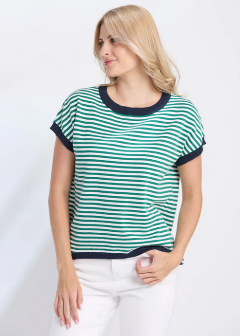 Laneway Top - Green Stripe | Abbey Road Kaikoura