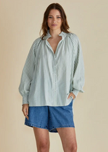Load image into Gallery viewer, Romi Shirt - Green Stripe | Abbey Road Kaikoura