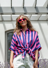 Load image into Gallery viewer, Palermo Stripe Shirt Stripe Blue/Pink | Abbey Road Kaikoura