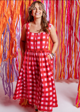Load image into Gallery viewer, Edin Dress Poppy Check | Abbey Road Kaikoura