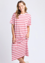 Load image into Gallery viewer, Bon Bon Dress Red &amp; Pink Stripe | Abbey Road Kaikoura