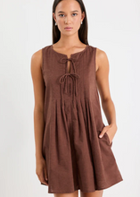Load image into Gallery viewer, Omega Chocolate Sleeveless Pleated Mini Dress | Abbey Road Kaikoura