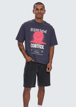 Load image into Gallery viewer, Damage Control Box Fit Oversize Cropped Tee - Ebony | Abbey Road Kaikoura