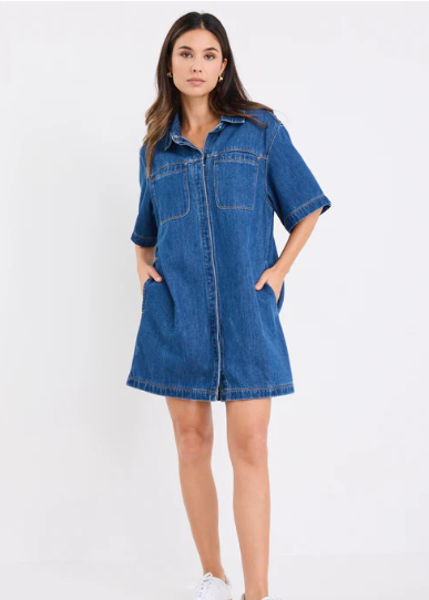 Shortcut Storm Blue Shirt Dress | Abbey Road Kaikoura