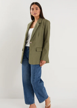 Load image into Gallery viewer, Dock Khaki Ramie Rolled Sleeve Blazer | Abbey Road Kaikoura