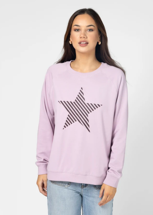 Classic Sweat Lilac Striped Star | Abbey Road Kaikoura