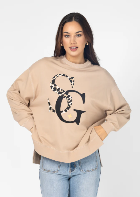 Sunday Sweater Concrete Leopard Logo | Abbey Road Kaikoura