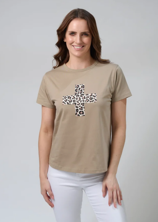 Ace Tee Leopard Cross Sage | Abbey Road Kaikoura