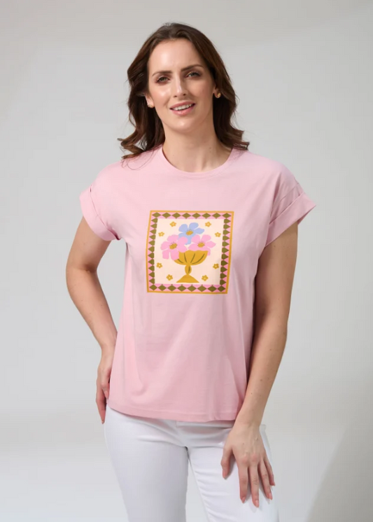 Cuff Tee Jardin Tile Mauve | Abbey Road Kaikoura