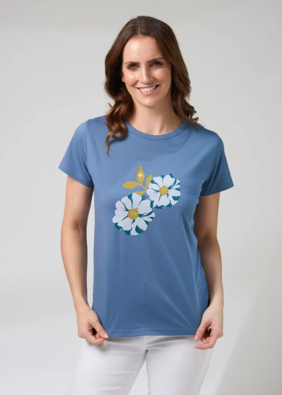 Classic Tee Monet's Garden Denim | Abbey Road Kaikoura