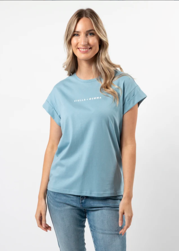 Cuff Sleeve T-Shirt Ocean S+G Logo | Abbey Road Kaikoura