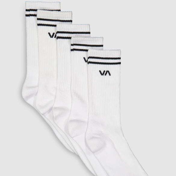 RVCA Union Sock 111/White/5 pr pack|Abbey Road