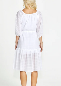 Sass Ruby Tiered Midi Dress /White|Abbey Road