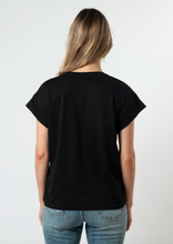 Load image into Gallery viewer, STELLA &amp; GEMMA NYC Cuff Sleeve T-Shirt Black | Abbey Road Kaikoura