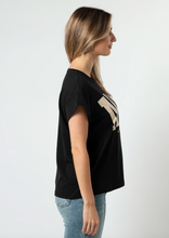 Load image into Gallery viewer, STELLA &amp; GEMMA NYC Cuff Sleeve T-Shirt Black | Abbey Road Kaikoura
