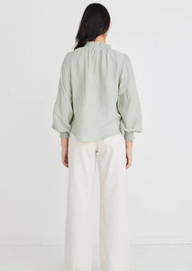 AMONG THE BRAVE Embrace Crinkle LS Top - Sage Green | Abbey Road Kaikoura