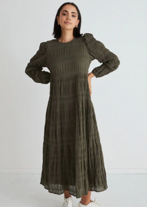 AMONG THE BRAVE Gigi Shirred LS Tiered Maxi Dress | Abbey Road Kaikoura