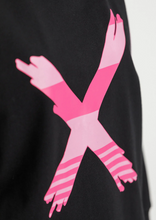 Load image into Gallery viewer, HOME-LEE Ellen Hoodie - Black w Irregular Pink Stripe X | Abbey Road Kaikoura