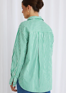 Among the Brave/You Got This Cotton Oversized Shirt -Green|Abbey Road