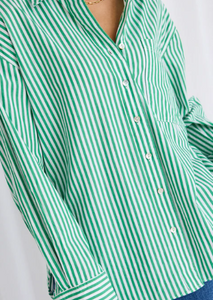 Among the Brave/You Got This Cotton Oversized Shirt -Green|Abbey Road