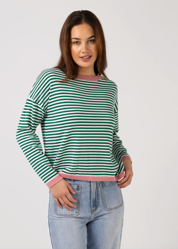 Stella & Gemma/Street Jumper -Emerald Stripe|Abbey Road