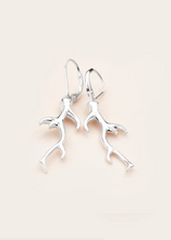 Load image into Gallery viewer, WHISTLE &amp; POP | Hunter Gatherer Antler Earrings Silver | Abbey Road Kaikoura