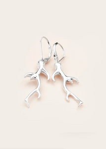 WHISTLE & POP | Hunter Gatherer Antler Earrings Silver | Abbey Road Kaikoura