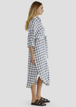 Load image into Gallery viewer, SASS Beau Shirt Dress - White Check | Abbey Road Kaikoura