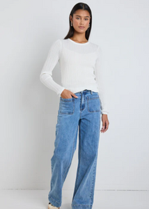 AMONG THE BRAVE | Fragment Sheer Knit Top Ivory | Abbey Road Kaikoura