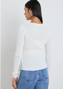 AMONG THE BRAVE | Fragment Sheer Knit Top Ivory | Abbey Road Kaikoura