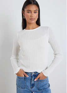 AMONG THE BRAVE | Fragment Sheer Knit Top Ivory | Abbey Road Kaikoura