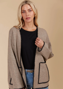 EB & IVE | Athena Cardigan Taupe | Abbey Road Kaikoura
