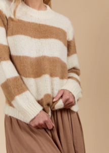 ISLE OF MINE | Pallas Stripe Jumper - Toffee Stripe | Abbey Road Kaikoura