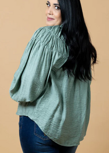 Charlo\Jontee Long Sleeve Top/Sage|Abbey Road