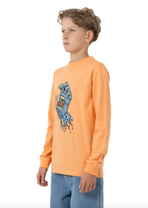 SANTA CRUZ | Decaying Hand Centre Strip LS Tee - Orange | Abbey Road Kaikoura