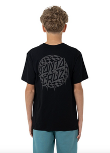 SANTA CRUZ | Check Waste Dot Mono Reflect SS Tee - Black | Abbey Road Kaikoura