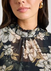 BY ROSA. | Poet Top Black Floral | Abbey Road Kaikoura