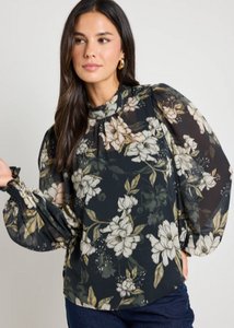 BY ROSA. | Poet Top Black Floral | Abbey Road Kaikoura