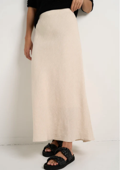 RE:UNION LABEL | Bliss Linen Bias Midi Skirt | Abbey Road Kaikoura