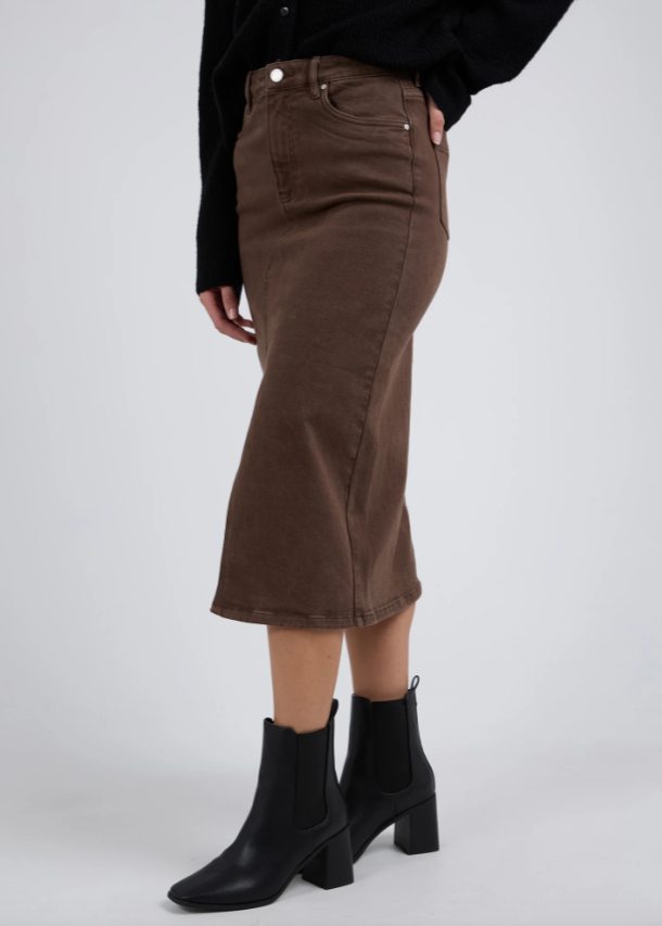FOXWOOD | Scout Midi Skirt - Chocolate | Abbey Road Kaikoura
