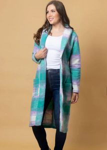 Charlo\Bree Cardigan/ Green Lilac Check|Abbey Road