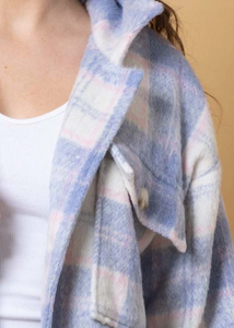 CHARLO | Holly Shacket - Blue Check| Abbey Road Kaikoura