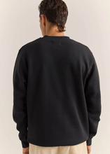 Load image into Gallery viewer, RHYTHM | Brand Fleece Crew - Black | Abbey Road Kaikoura