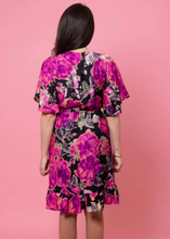 Load image into Gallery viewer, CHARLO | Ariel Wrap Dress - Black Floral | Abbey Road Kaikoura