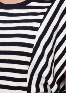 CHARLO | Bianca Stripe Dress - Black Cream | Abbey Road Kaikoura